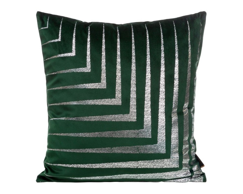 Zamatová obliečka na vankúš - Blink 31, zelená s lesklým vzorom  45 x 45 cm